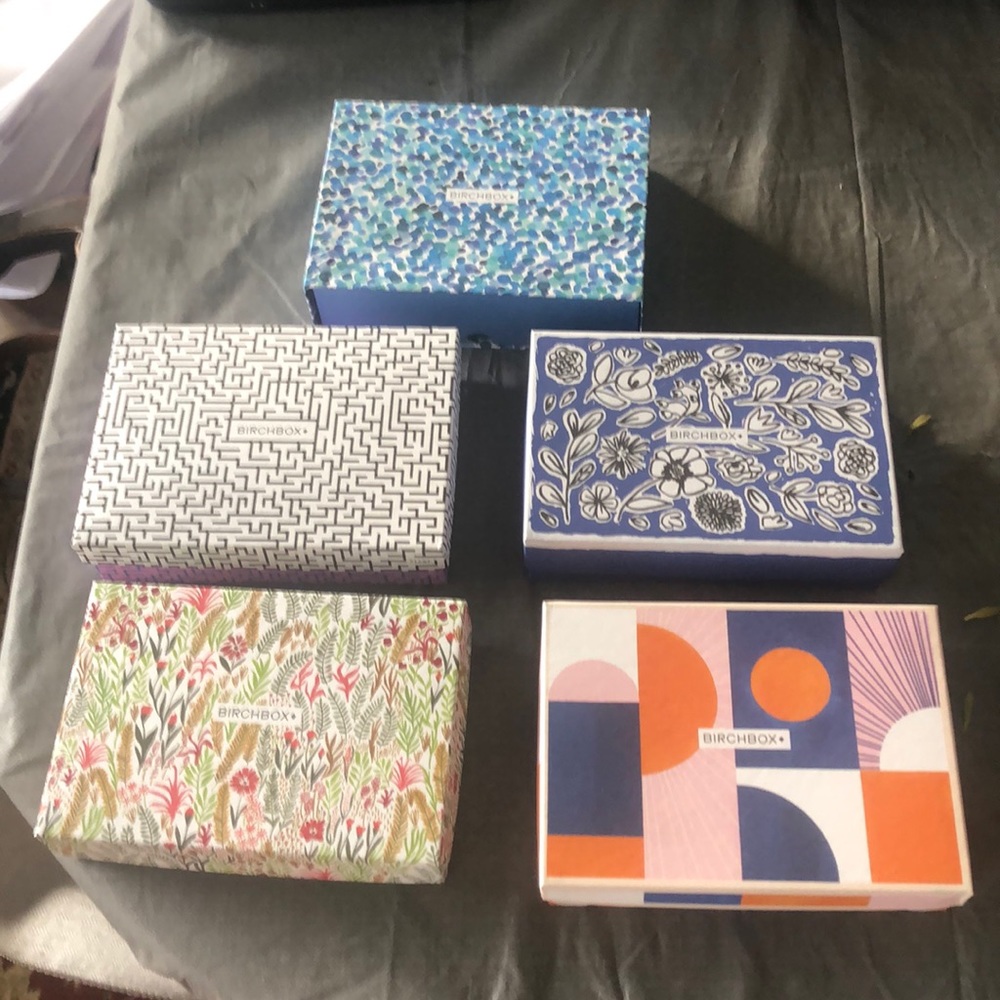 Lot of empty Birchbox birch box